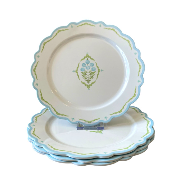 Lillian August French Farmhouse Floral Melamine Dinner Plates 11in Set of 4 New - Picture 2 of 15